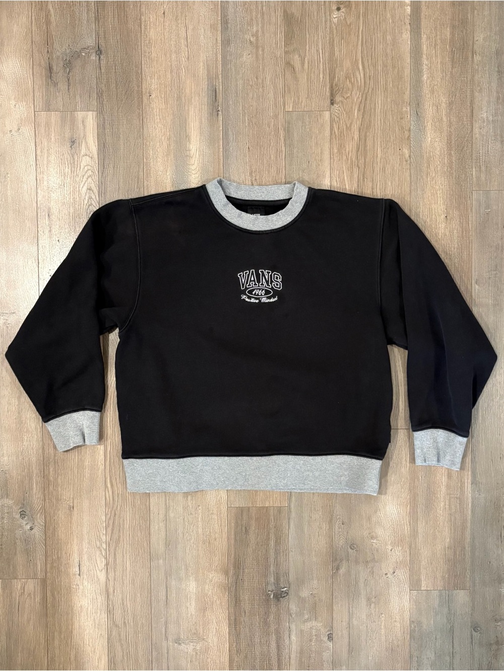 Vans Black Crewneck Sweatshirt with Gray Trim